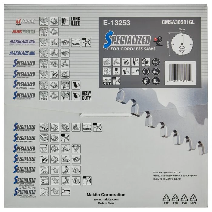 Makita E-13253 Afkortzaagblad Aluminium 13 Makita E-13253 Afkortzaagblad Aluminium - Afbeelding 11
