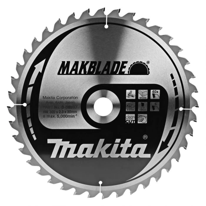 Makita B-08997 Zaagb Hout 305x30x2,3 40T 5g 3 Makita B-08997 Zaagb Hout 305x30x2,3 40T 5g