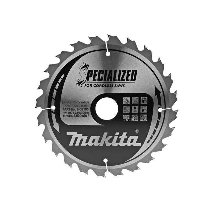 Makita B-09195 Cirkelzaagblad Hout 4 Makita B-09195 Cirkelzaagblad Hout - Afbeelding 2