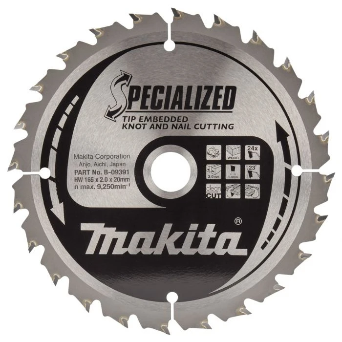 Makita B-09391 Cirkelzaagblad Hout (noest/spijker) 6 Makita B-09391 Cirkelzaagblad Hout (noest/spijker) - Afbeelding 4