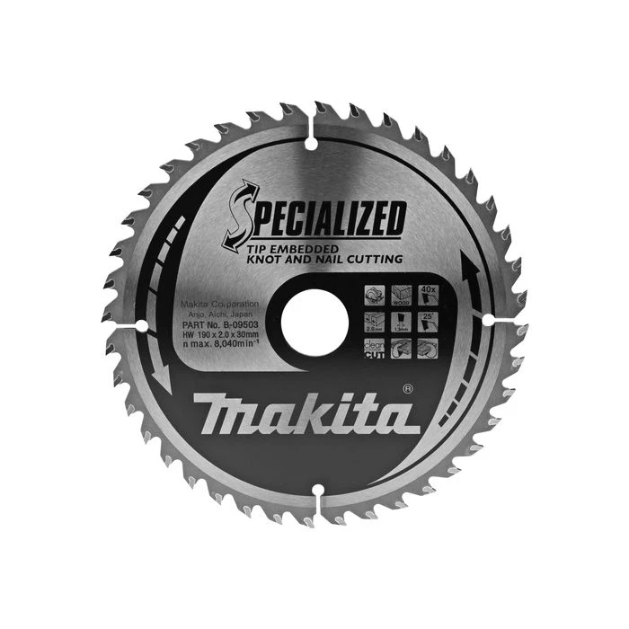 Makita B-09503 Cirkelzaagblad Hout (noest/spijker) 4 Makita B-09503 Cirkelzaagblad Hout (noest/spijker) - Afbeelding 2