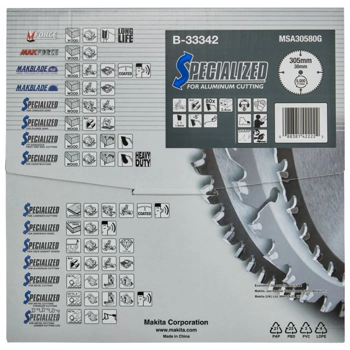 Makita B-33342 Afkortzaagblad Aluminium 13 Makita B-33342 Afkortzaagblad Aluminium - Afbeelding 11