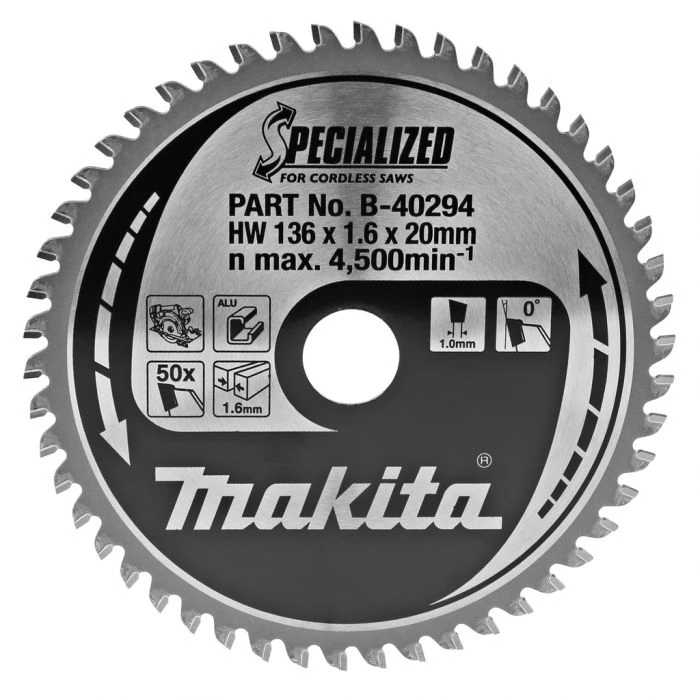 Makita B-40294 Cirkelzaagblad Aluminium 3 Makita B-40294 Cirkelzaagblad Aluminium